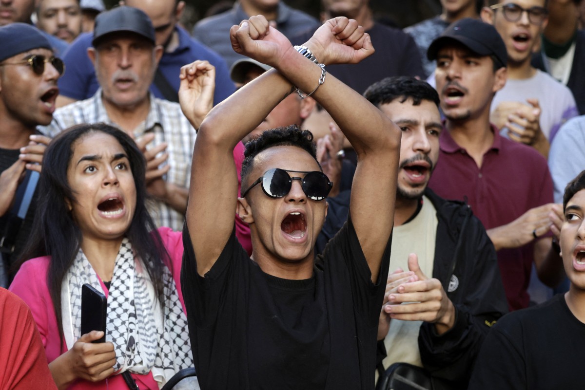 تظاهرات في المغرب (أ ف ب).