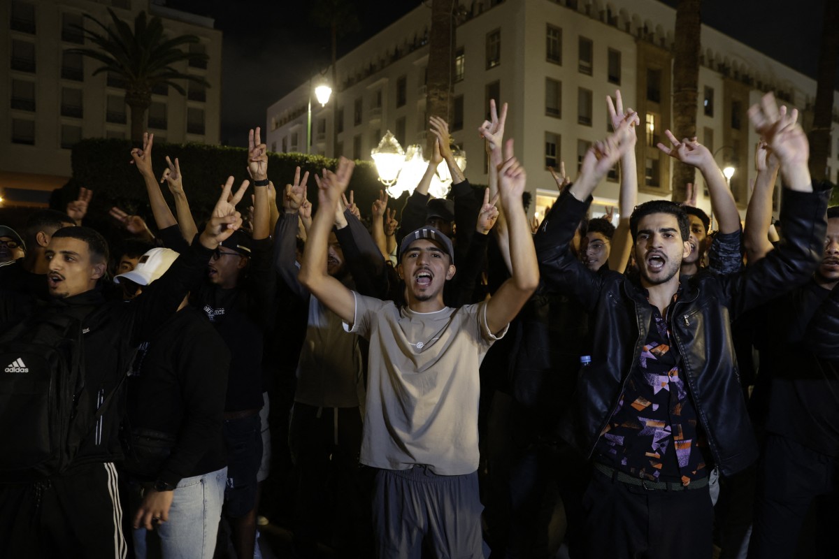 تظاهرات في المغرب (أ ف ب).