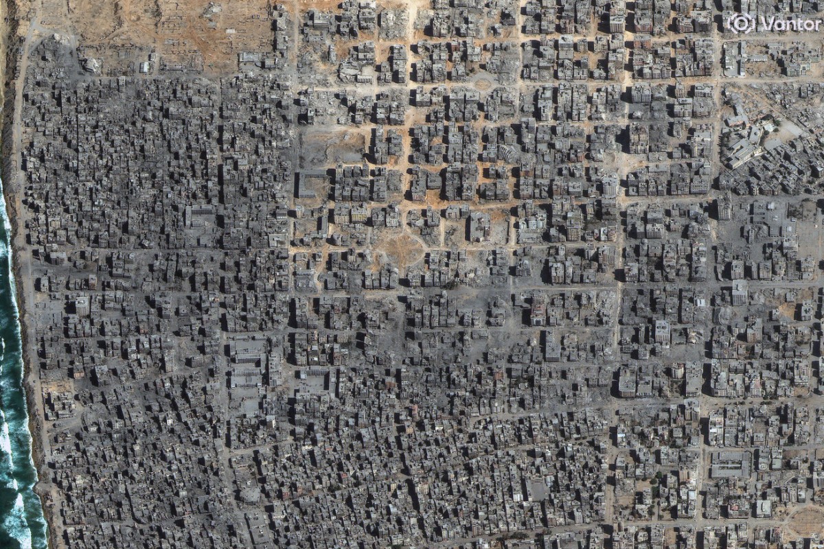 صورة جوية لقطاع غزة. (أ ف ب)