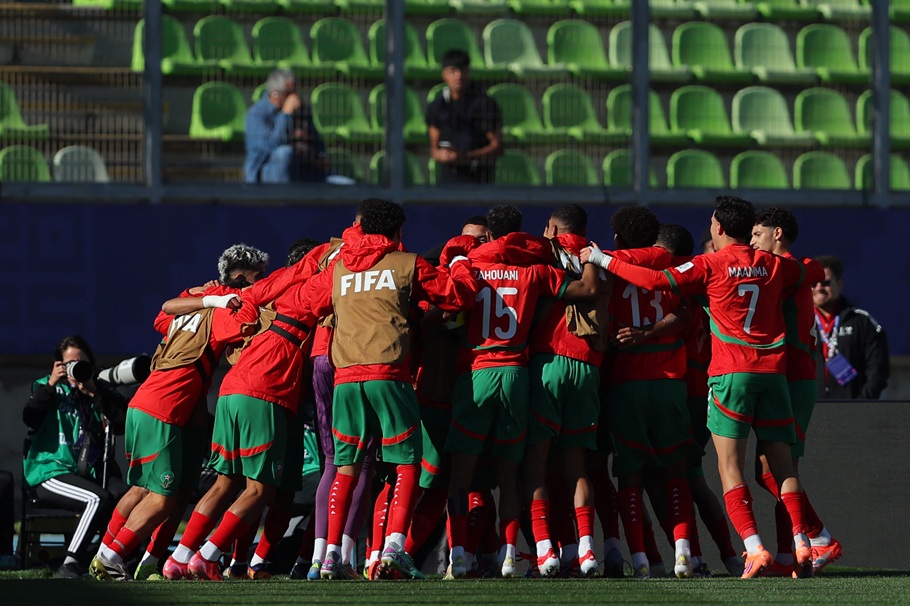 لاعبو المغرب. (أ ف ب)