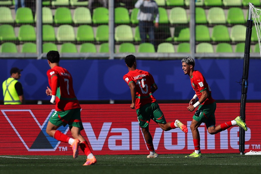 لاعبو المغرب. (أ ف ب)