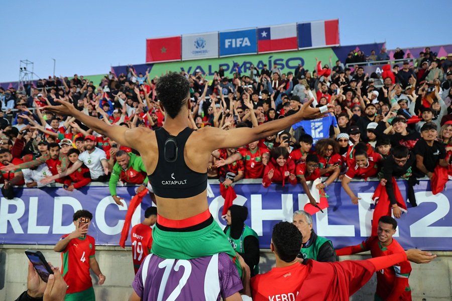 لاعبو المغرب. (أ ف ب)