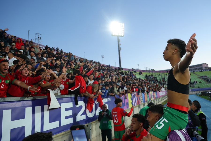 لاعبو المغرب. (أ ف ب)