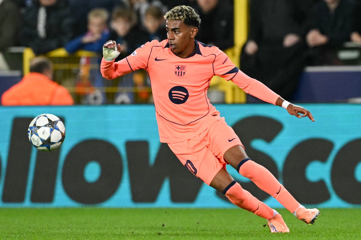 نجم نادي برشلونة الشاب لامين يامال. (أ ف ب)