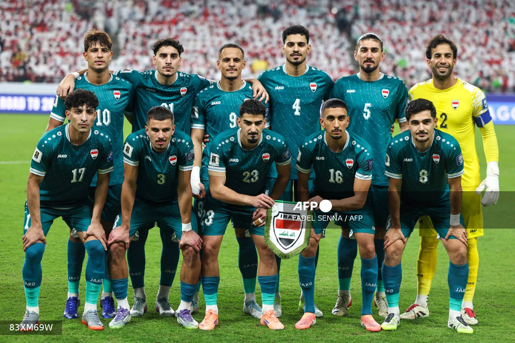 لاعبو العراق. (أ ف ب)