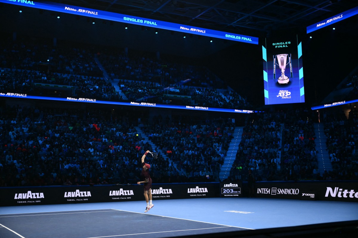 من مواجهة سينر وألكاراز. (أ ف ب) 