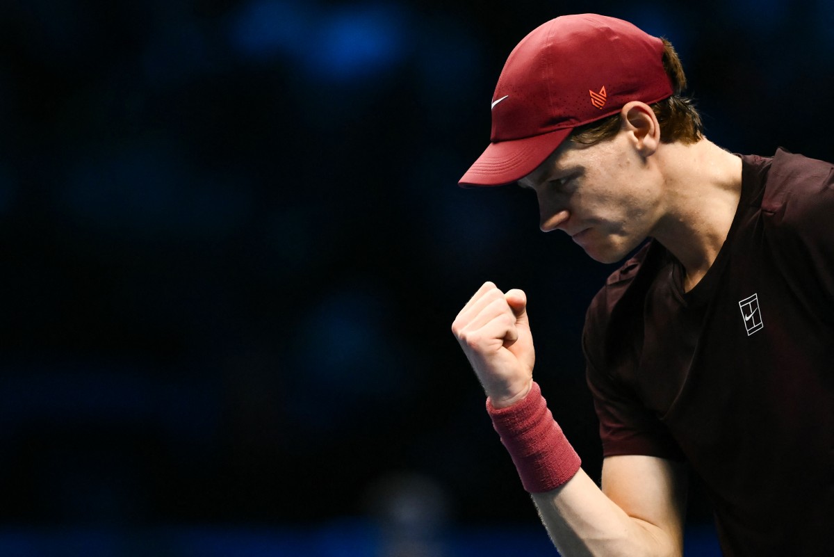 من مواجهة سينر وألكاراز. (أ ف ب) 