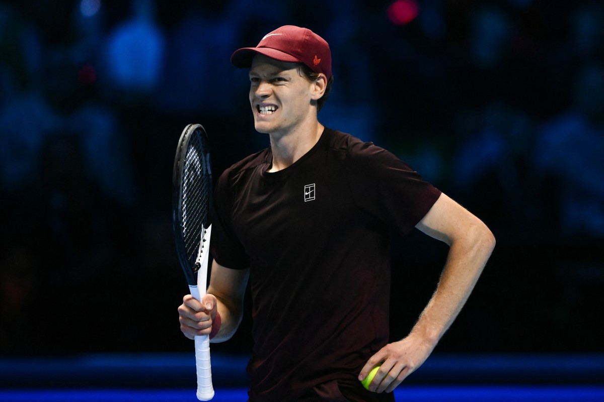 من مواجهة سينر وألكاراز. (أ ف ب) 