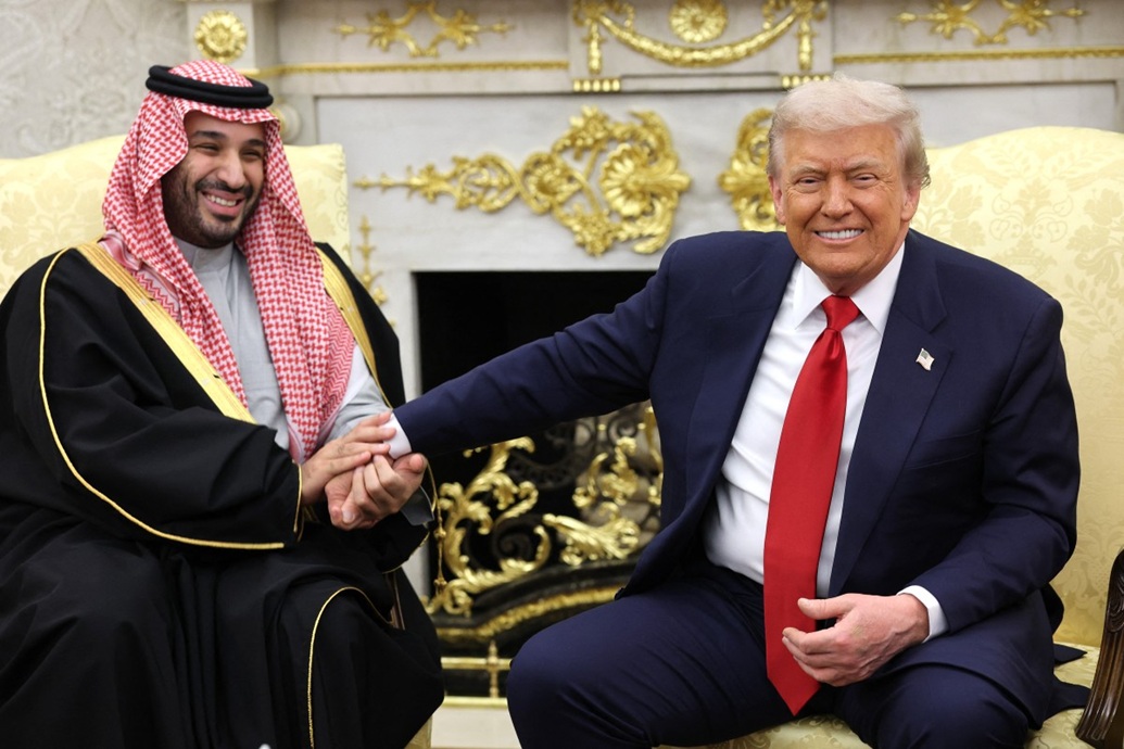 ولي العهد السعودي الأمير محمد بن سلمان والرئيس الأميركي دونالد ترامب في البيت الأبيض (أ ف ب)