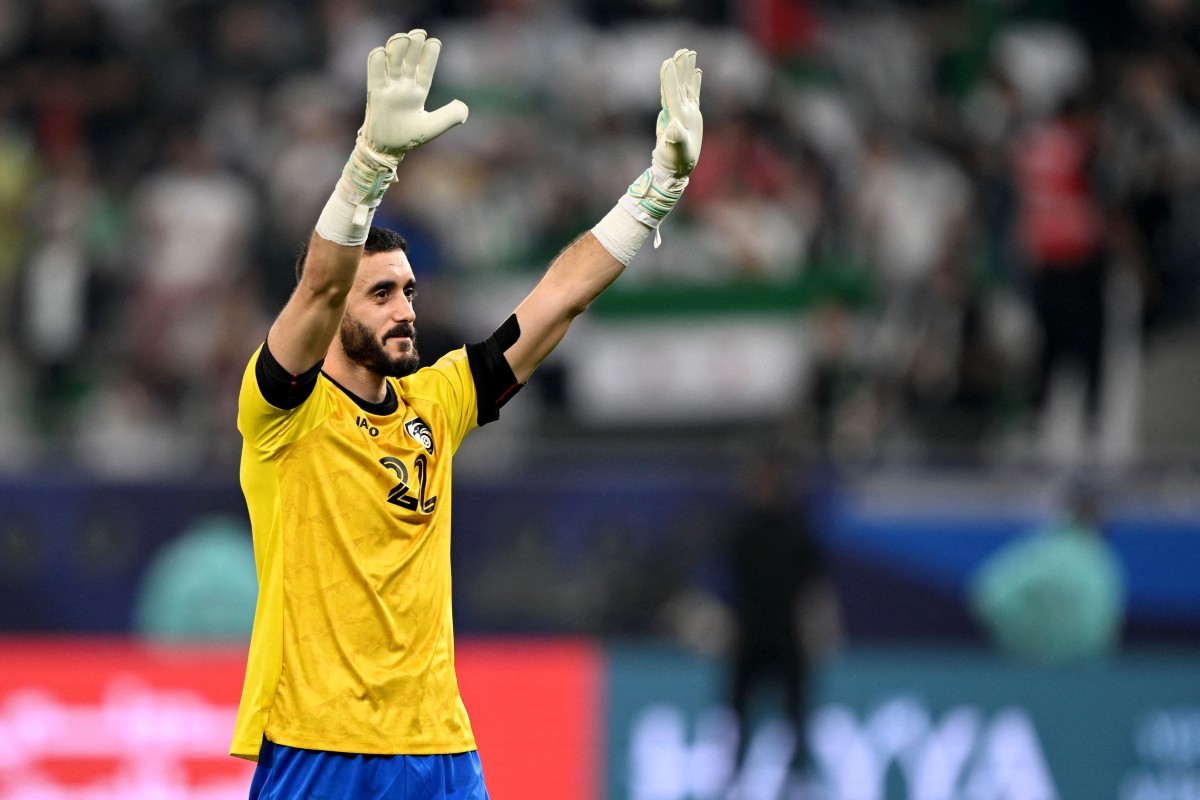 من مباراة سوريا وفلسطين. (أ ف ب)