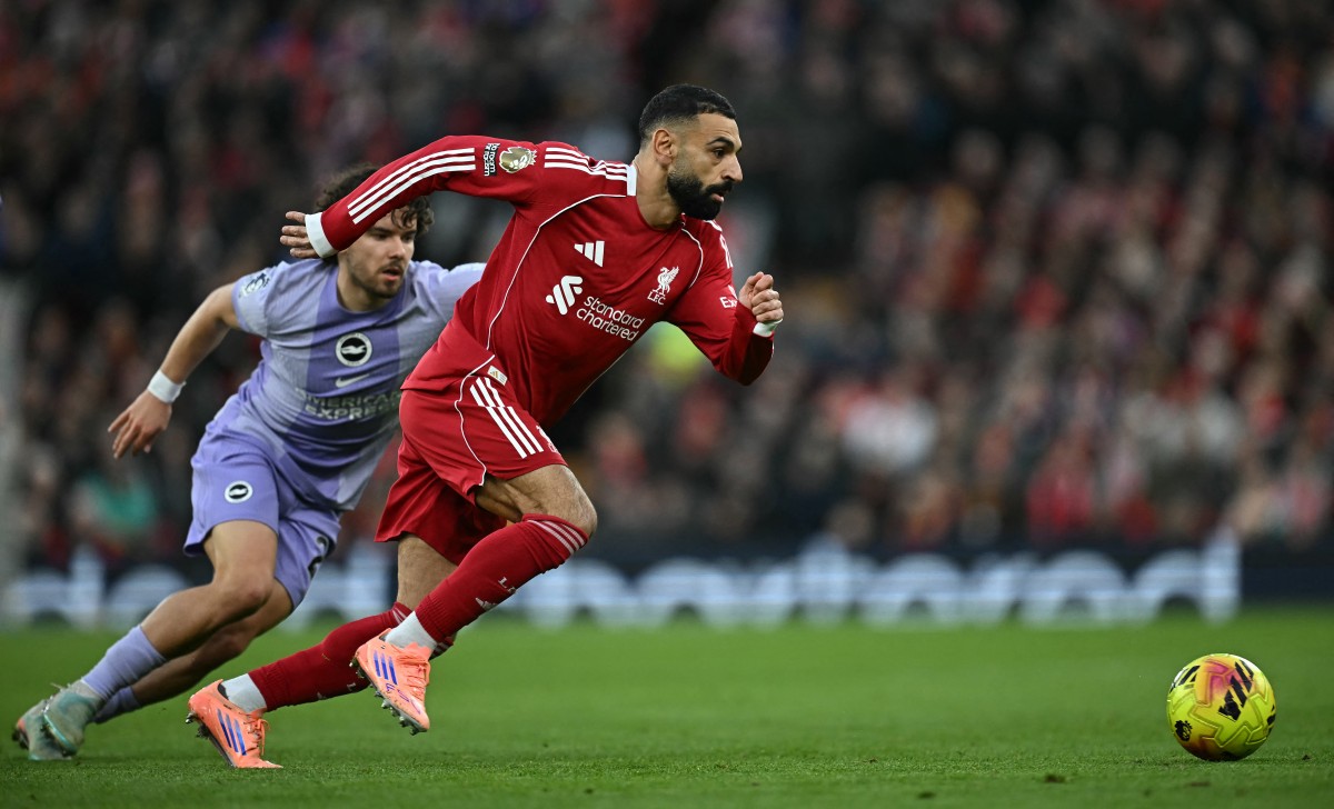 محمد صلاح أمام برايتون. (أ ف ب)