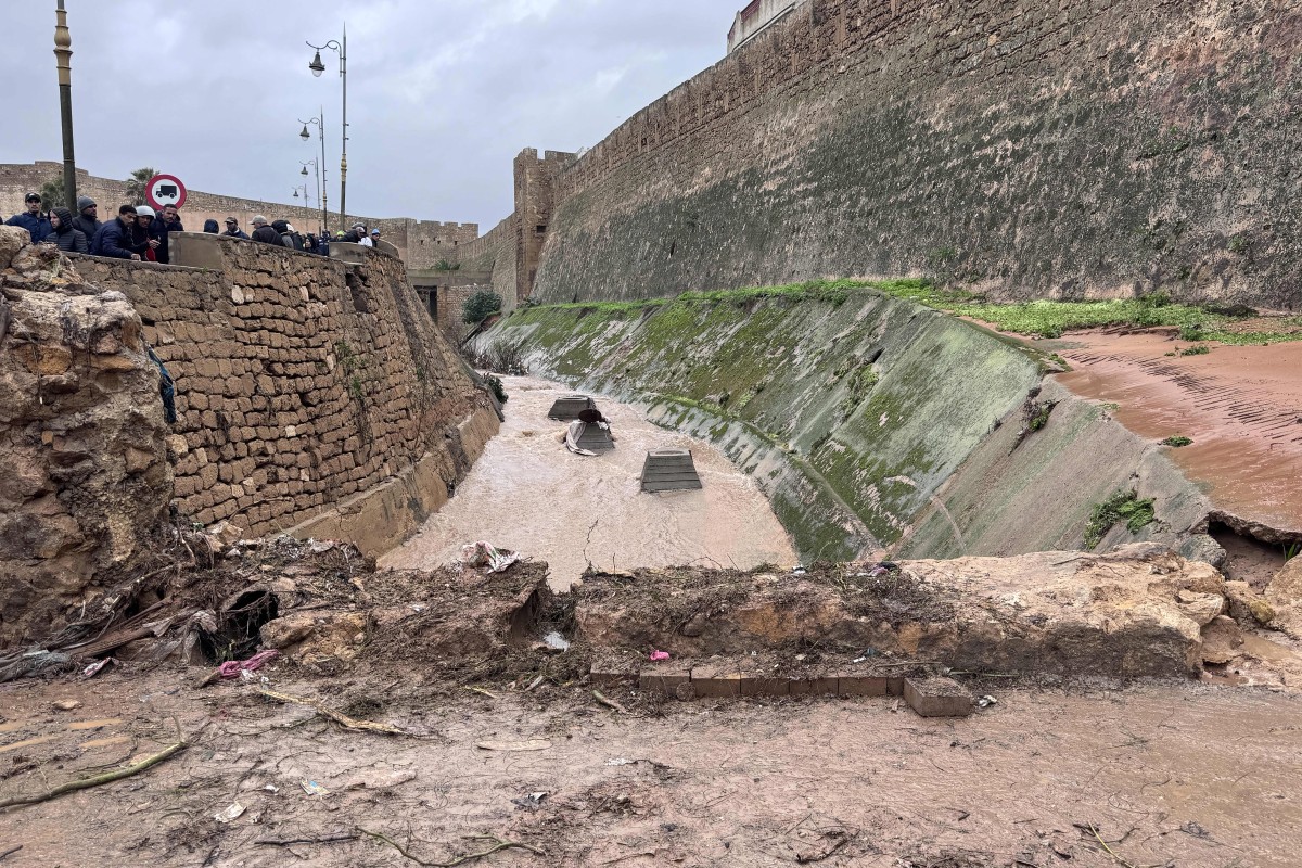فيضانات في المغرب (أ ف ب).