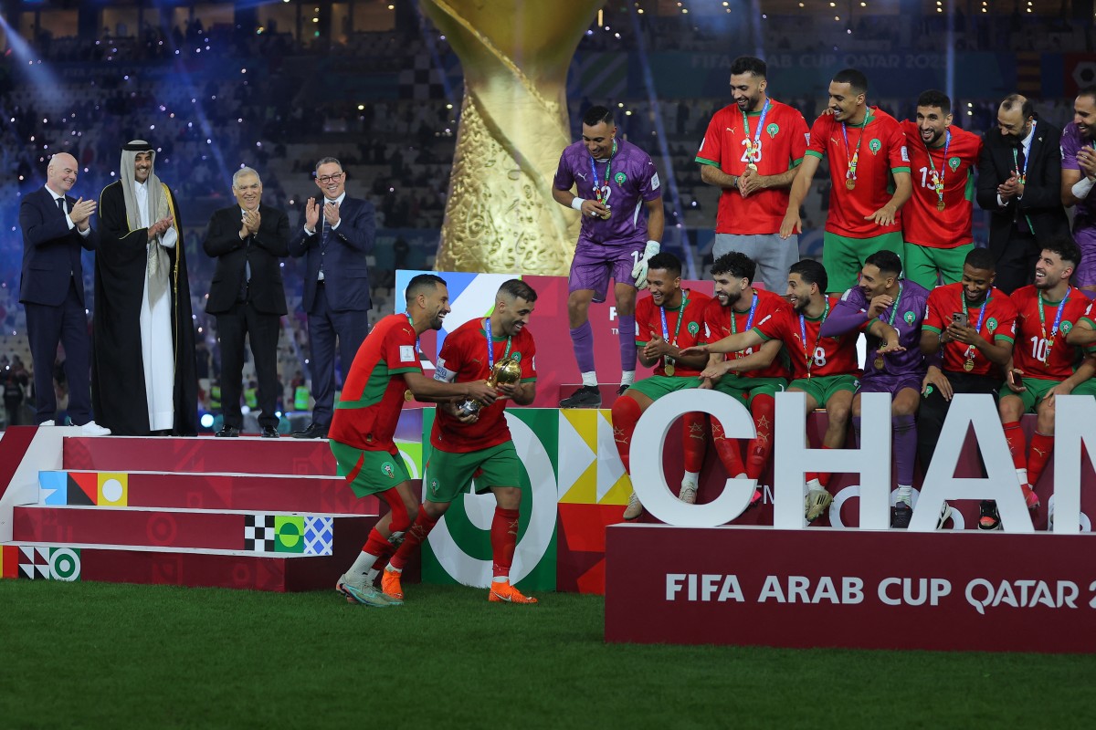 منتخب المغرب بطلاً لكأس العرب 2025. (أ ف ب)