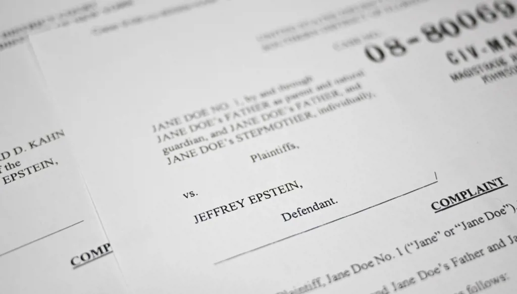 وثائق قضية أبستين. (أ ف ب)