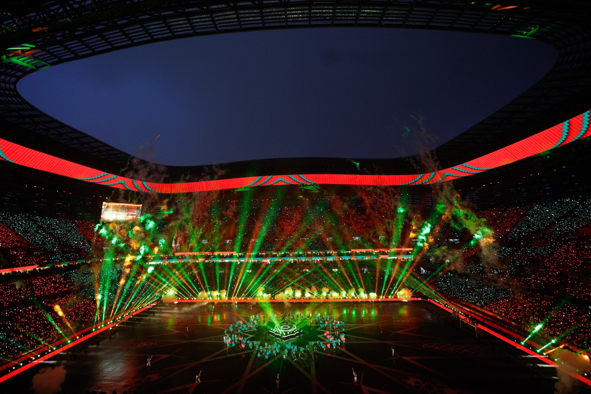 من حفل الافتتاح. (أ ف ب)