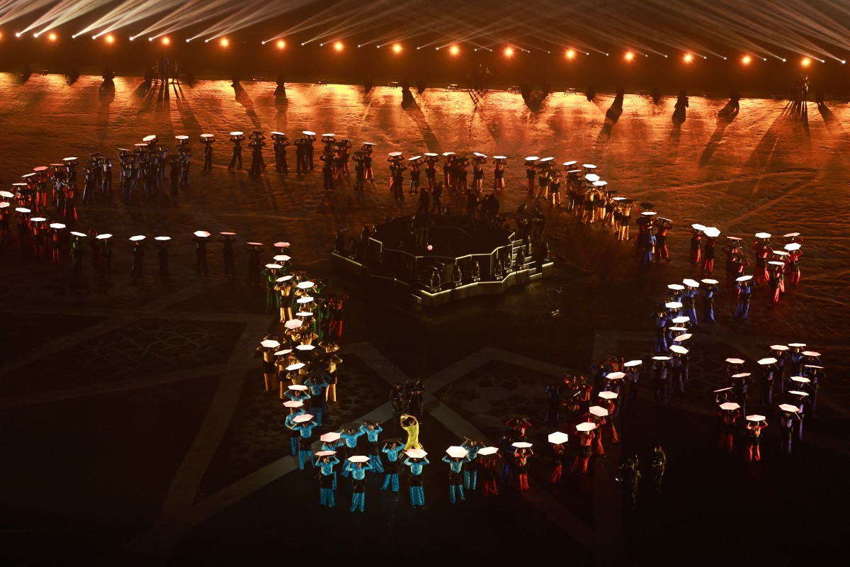 من حفل الافتتاح. (أ ف ب)