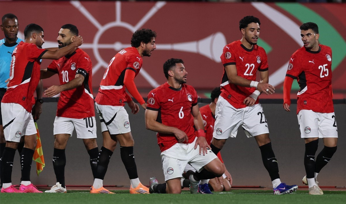 لاعبو مصر. (أ ف ب)