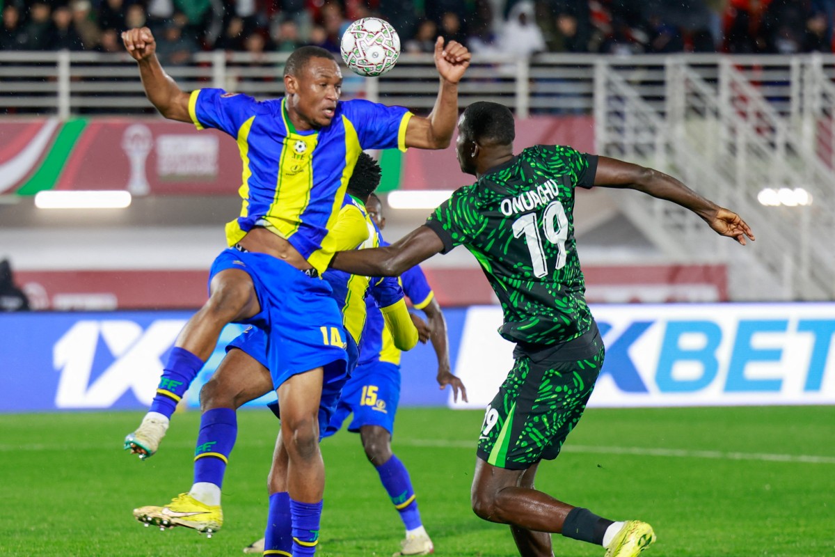 من مباراة تنزانيا ونيجيريا في كأس أمم أفريقيا. (أ ف ب)