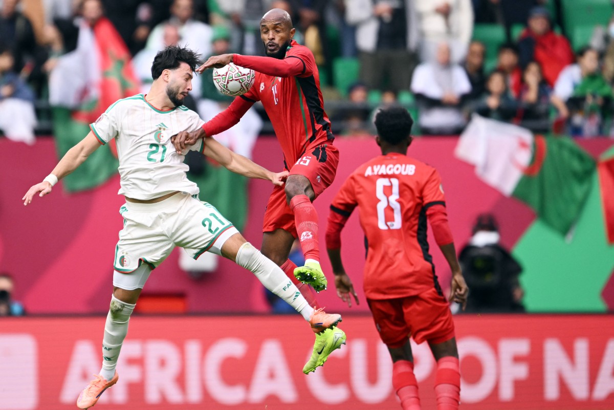 من مباراة السودان والجزائر في كأس أمم أفريقيا. (أ ف ب)