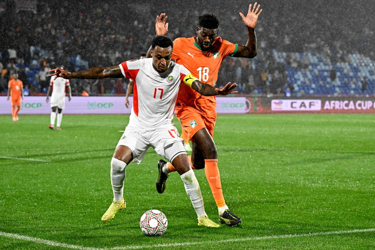 من مباراة ساحل العاج وموزمبيق في كأس أمم أفريقيا. (أ ف ب)