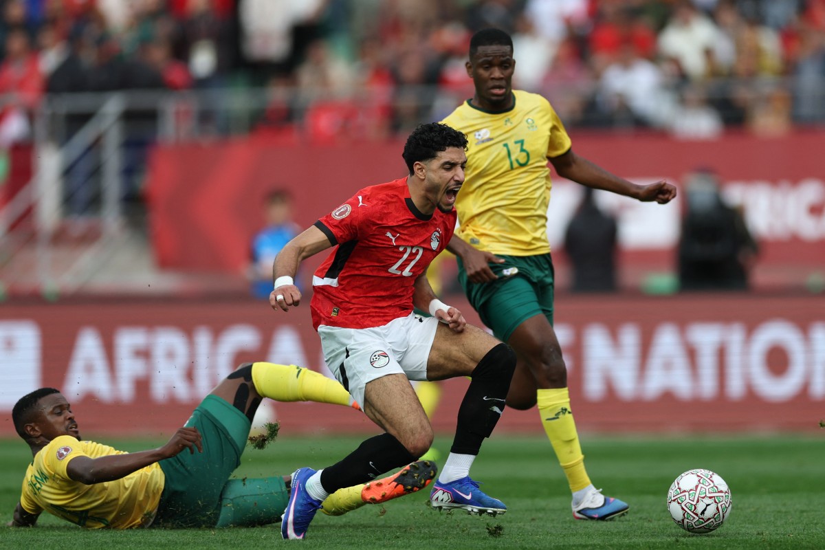 من مباراة مصر وجنوب أفريقيا. (أ ف ب)