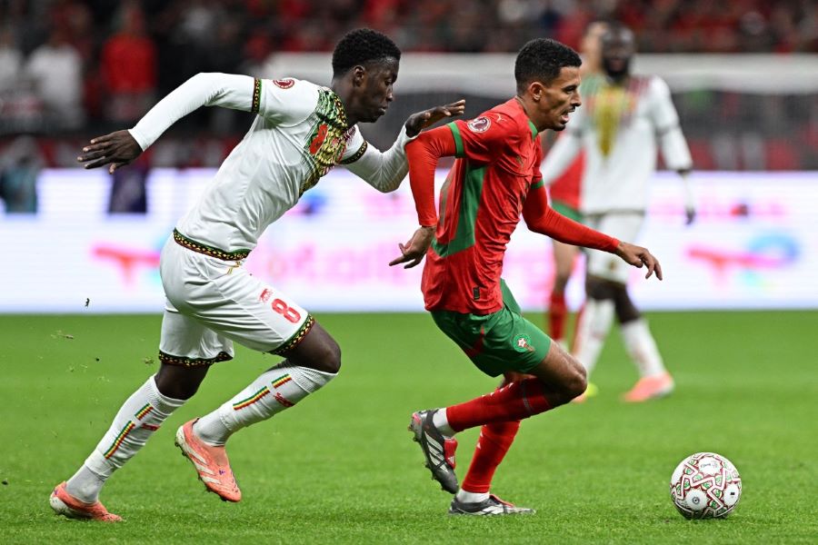 من مباراة المغرب ومالي. (أ ف ب)