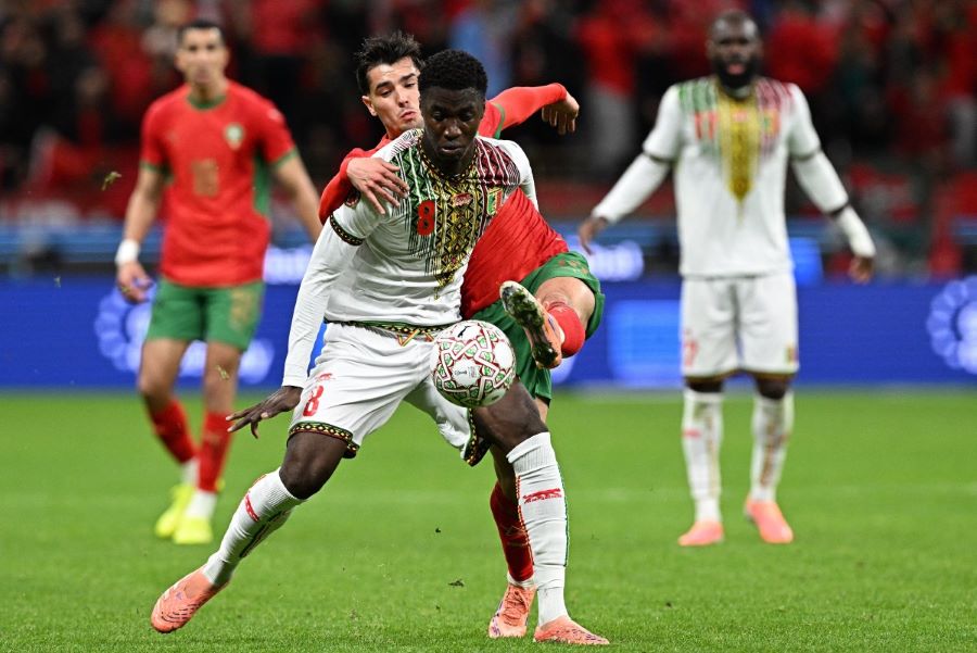 من مباراة المغرب ومالي. (أ ف ب)