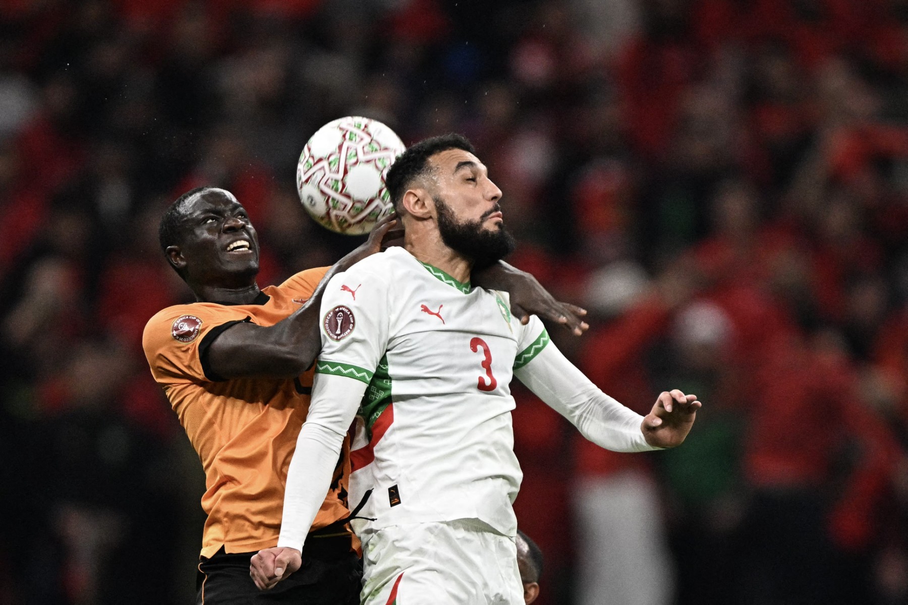 من مباراة المغرب وزامبيا. (أ ف ب)