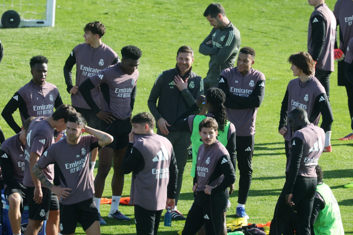 من تدريبات ريال مدريد سابقاً. (أ ف ب)