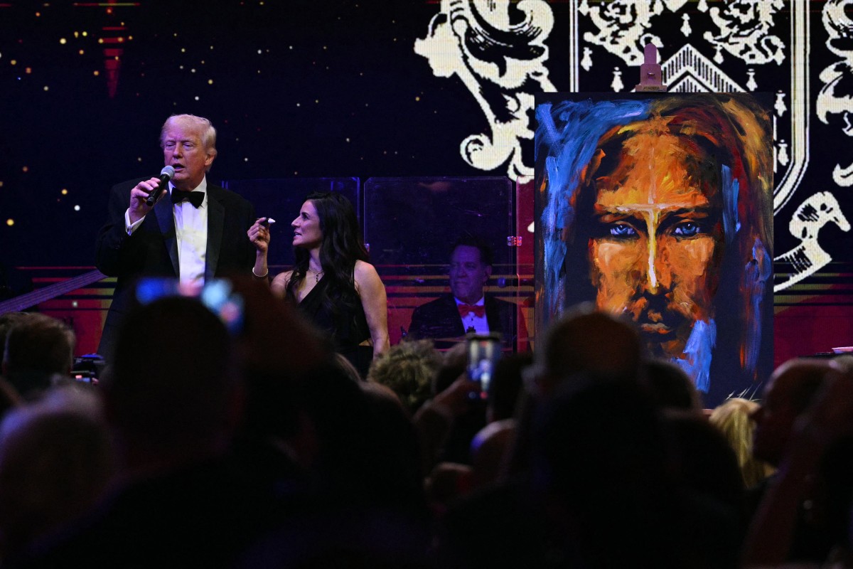 ترامب في الحفل (أ ف ب).