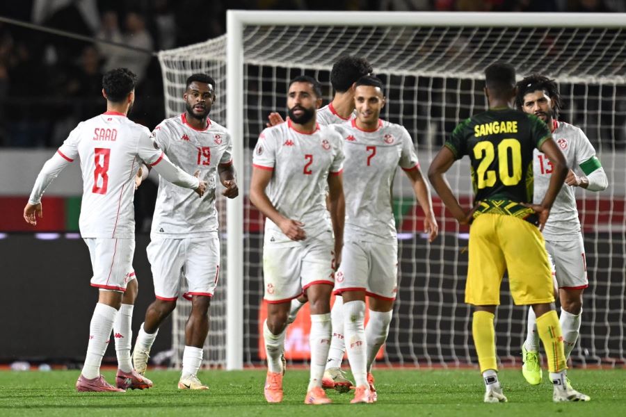 من مباراة تونس ومالي. (أ ف ب)