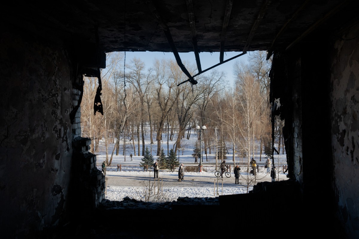 مبنى متضرّر في كييف. (أ ف ب)