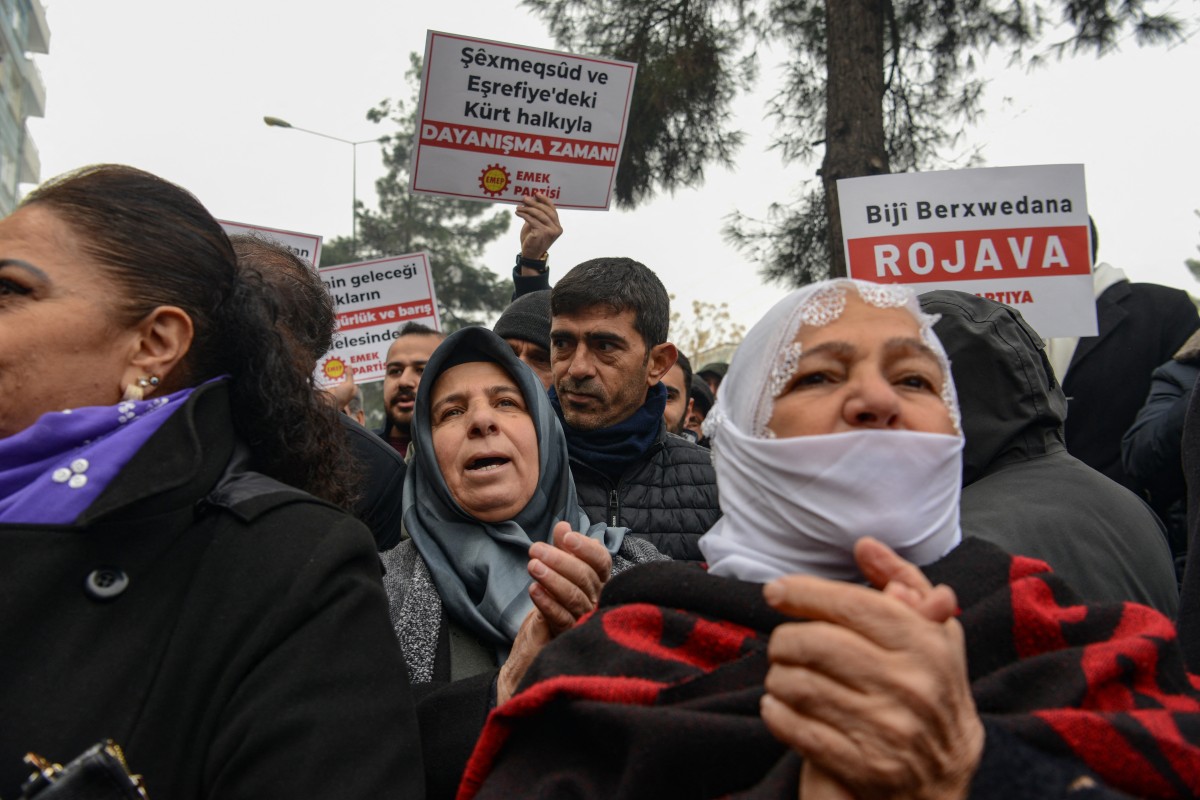 متظاهرون أكراد. (أ ف ب)