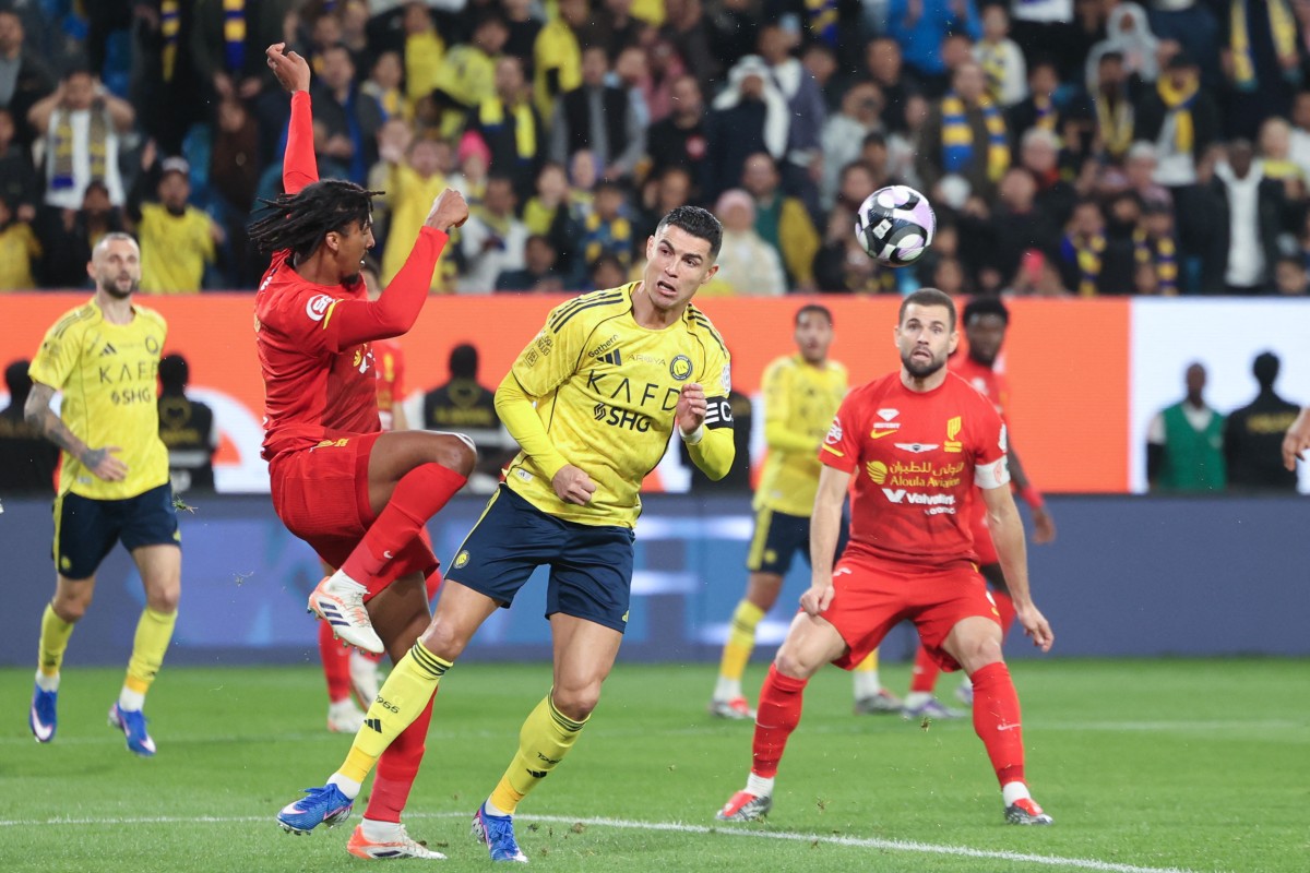 رونالدو أمام القادسية. (أ ف ب)