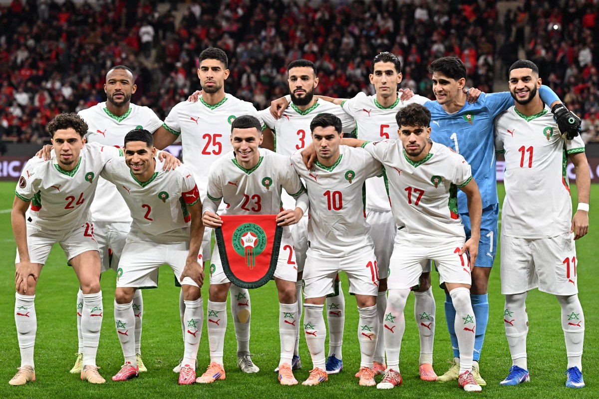 لاعبو المغرب. (أ ف ب)