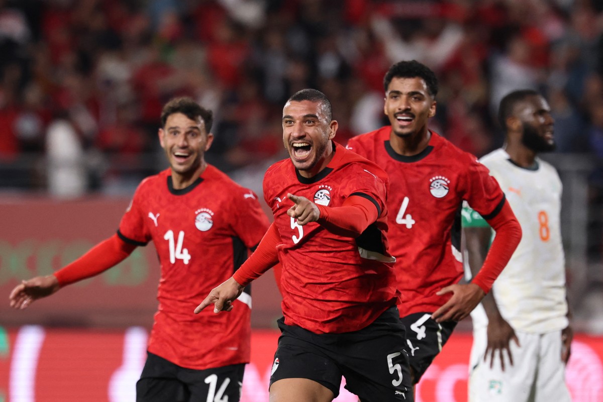 لاعبو مصر. (أ ف ب)