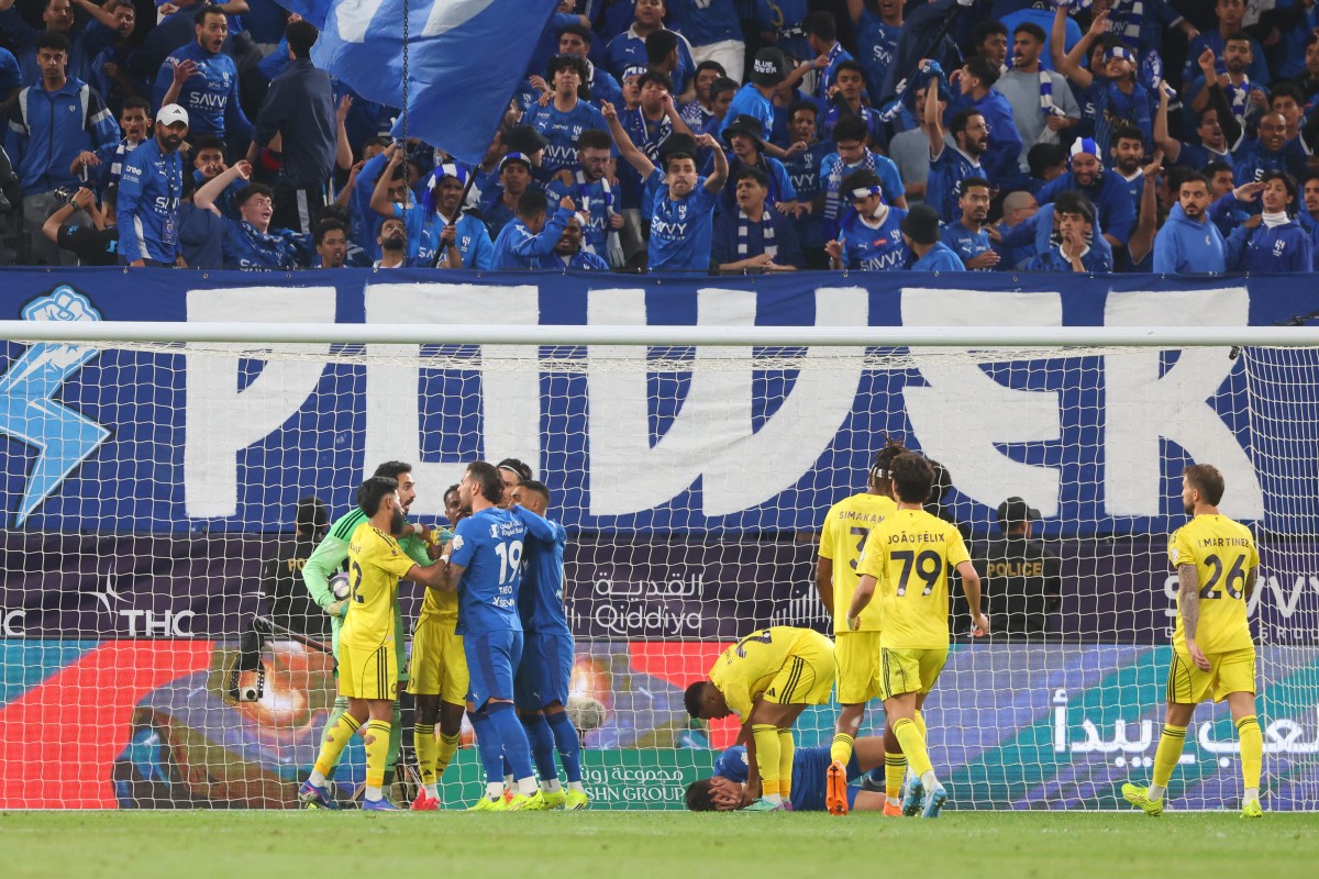 من مباراة الهلال والنصر الأخيرة في الدوري السعودي. (أ ف ب)