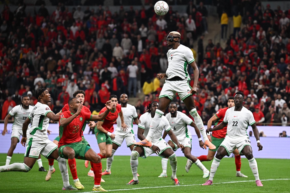 من مباراة نيجيريا والمغرب في كأس أمم أفريقيا. (أ ف ب)