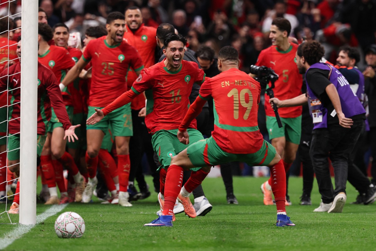 لاعبو منتخب المغرب في كأس أمم أفريقيا. (أ ف ب)