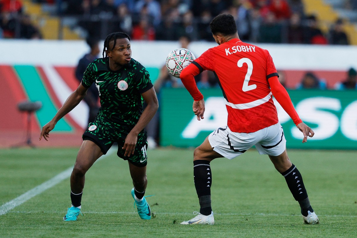 من مباراة مصر ونيجيريا في كأس أمم أفريقيا. (أ ف ب)
