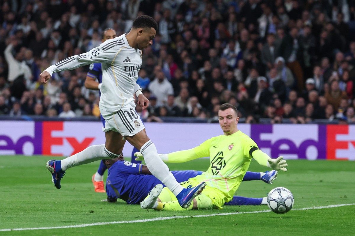 ريال مدريد يسيطر على الشوط الأول أمام موناكو. (أ ف ب)