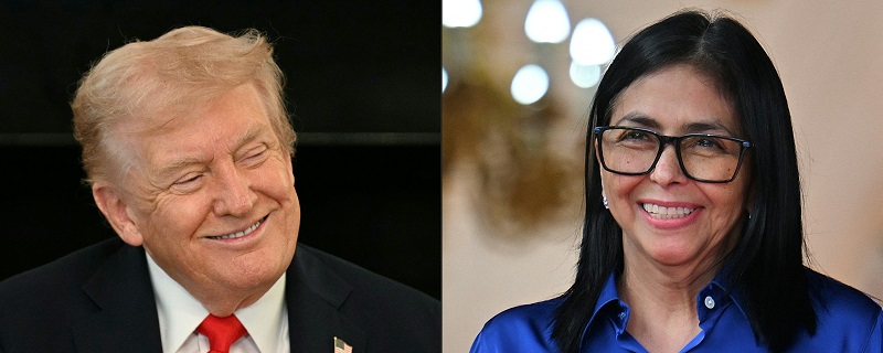 صورة مركبة لترامب ورودريغيز، (ا ف ب).