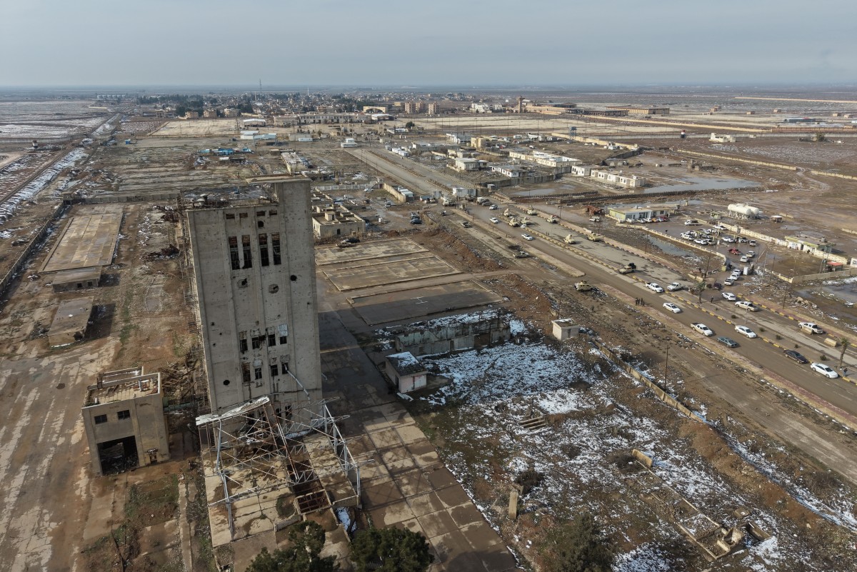 معبر الياروبية الحدودي مع سوريا في مدينة ربيعة، شمال الموصل. (أ ف ب)
