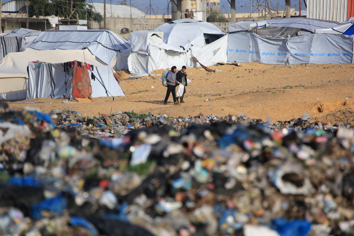 مخيمات النزوح في قطاع غزة (أ ف ب).