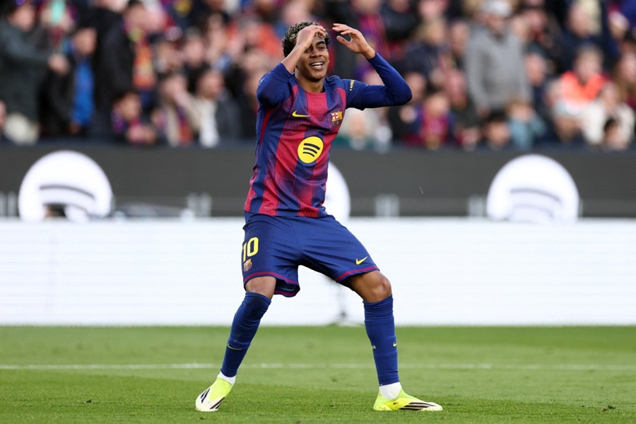 برشلونة ضد جيرونا. (أ ف ب)