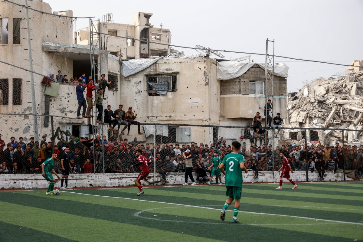كرة القدم تعود إلى قطاع غزة. (أ ف ب)