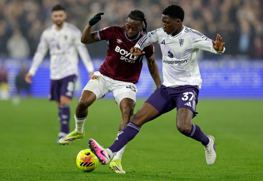 مانشستر يونايتد ضد وست هام يونايتد. (أ ف ب)