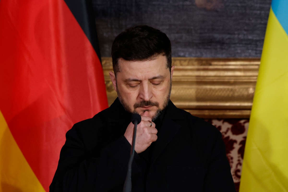 زيلينسكي خلال مؤتمر ميونخ (أ ف ب)