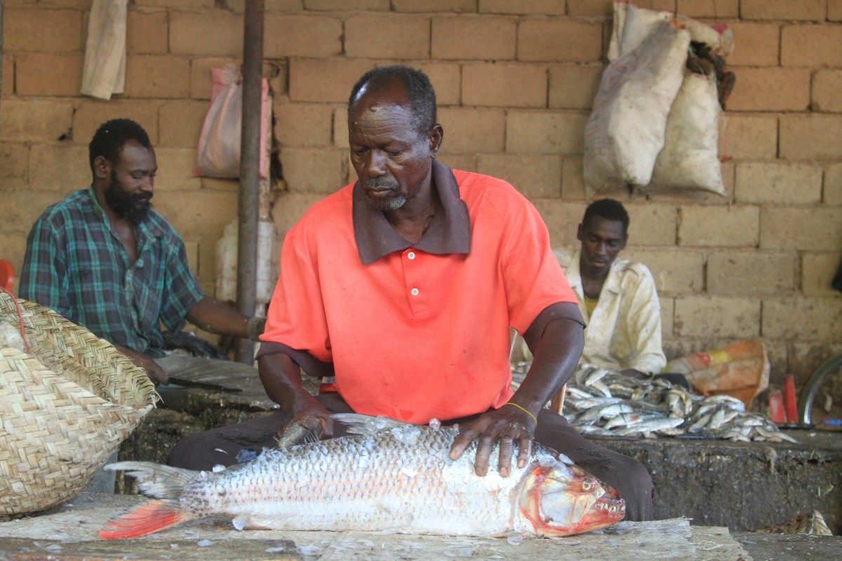 سوق الاسماك في الخرطوم (أ ف ب)