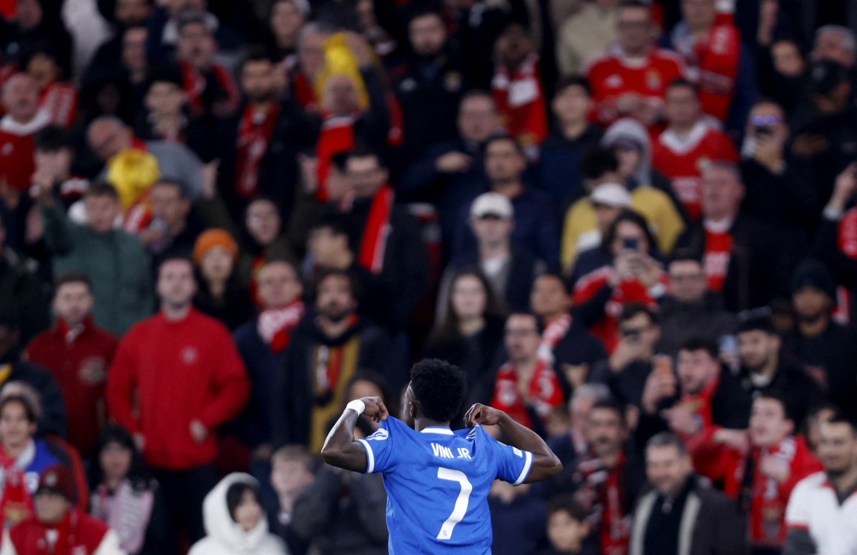 من مباراة بنفيكا وريال مدريد. (أ ف ب)